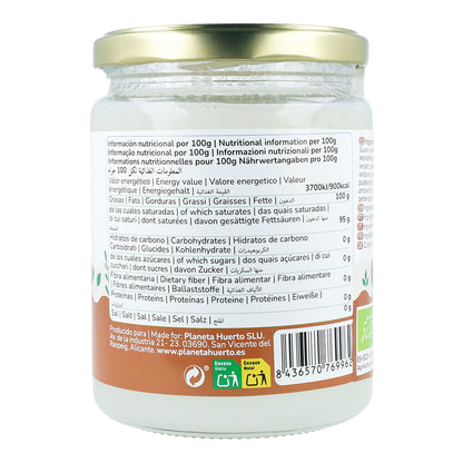 Pack of 5 ECO coconut oils Planeta Huerto 430 ml