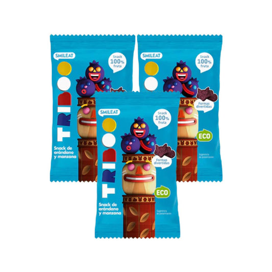 PACK 3x Snack aux myrtilles et à la pomme BIO 25 g, Triboo