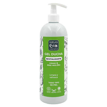 Gel douche revitalisant citron et aloès bio Naturabio 740 ml