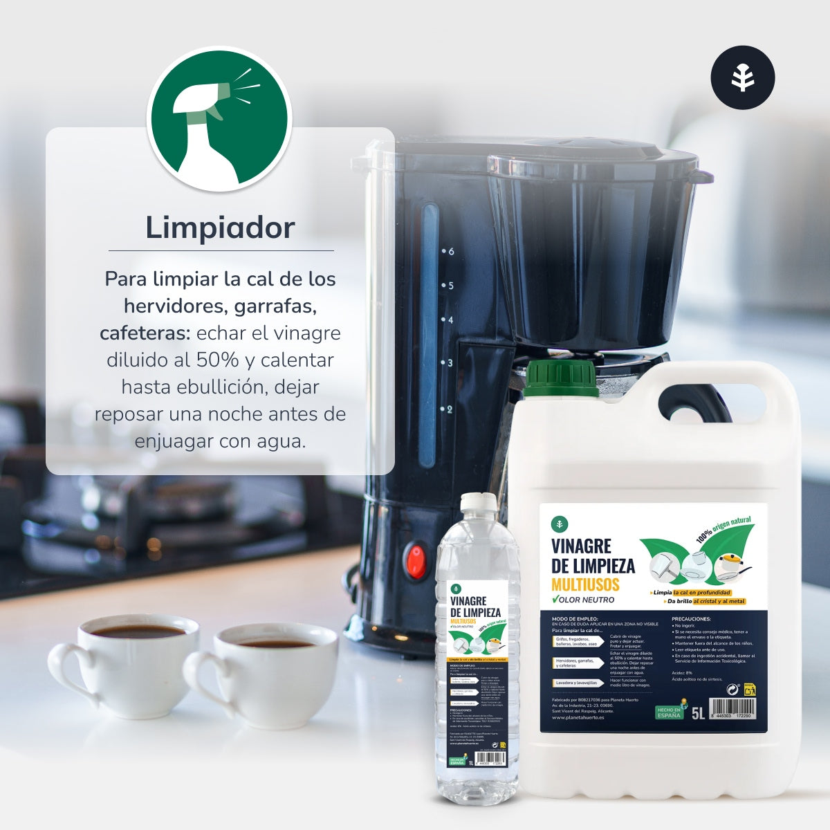 Weißer Reinigungsessig 1L Planeta Huerto