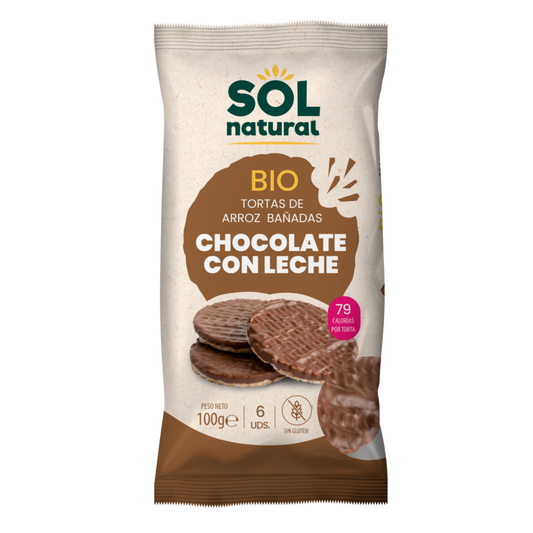 Organic Sol Natural Milk Chocolate-coated Rice Cakes 100 g