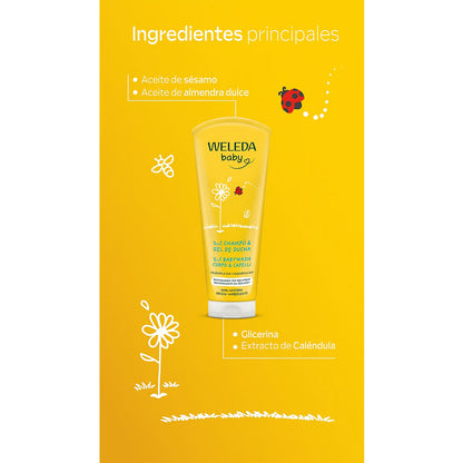 Weleda Shampooing et gel douche pour bébés à la calendula 200 ml
