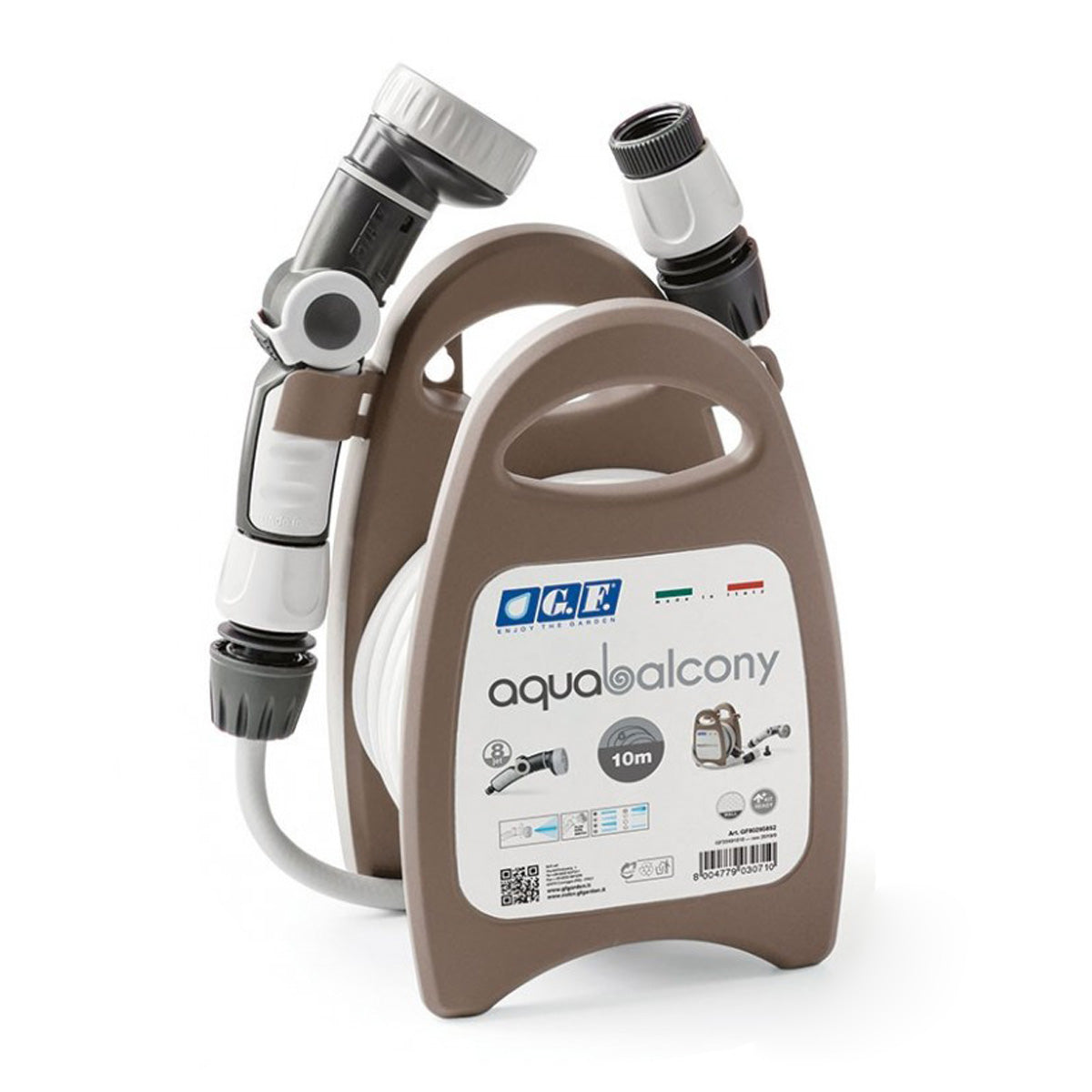 Kit mini-support de tuyau équipé Gris AQUABALCONY 10 m