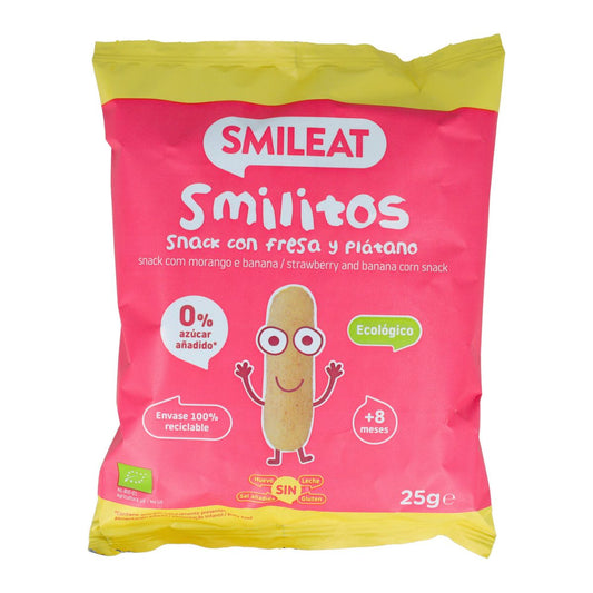 Smilitos Gusanitos Erdbeere und Banane BIO Smileat 25 g