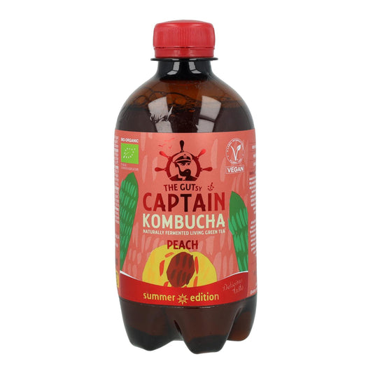 Ekologisk kombucha med persika Captain Kombucha 400 ml