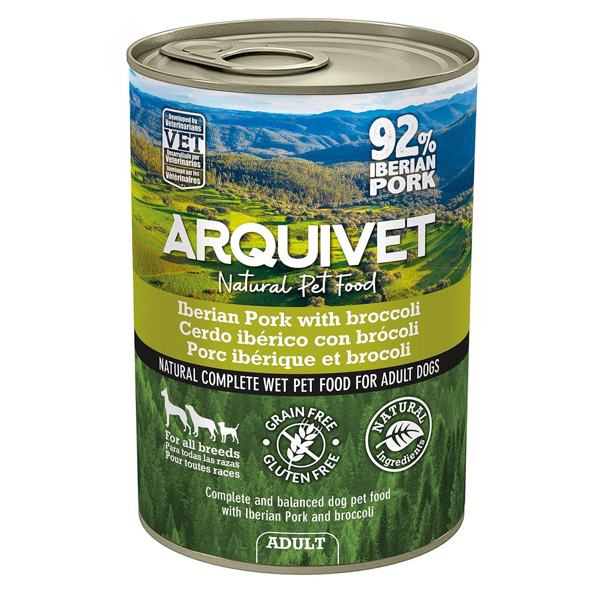 Hundefutter Pastete Schwein und Brokkoli Arquivet 400 g