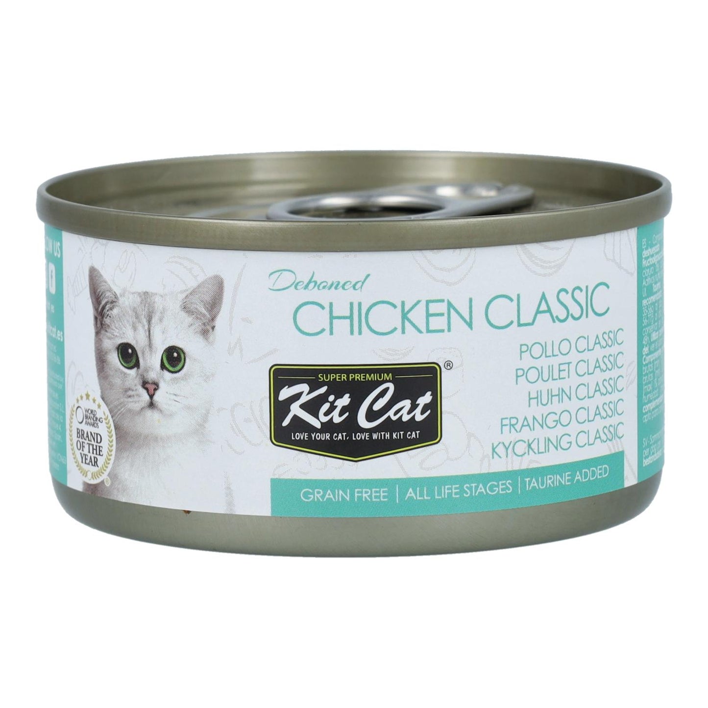 Kit Cat Toppingsburk – Classic Chicken 80 g Våtfoder för katter i gelé
