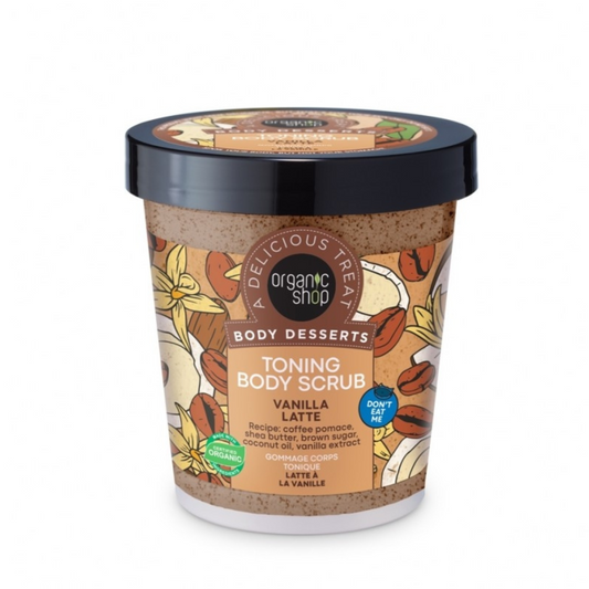 Verkwikkende bodyscrub met vanille-latte Organic Shop 450 ml