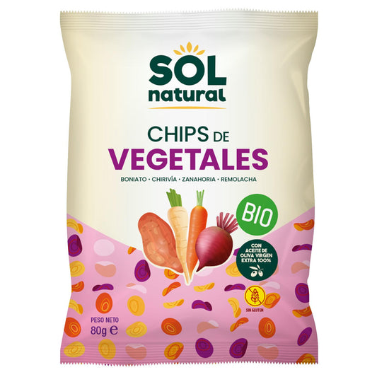 Chips de Vegetales BIO con Aceite de Oliva Sol Natural 80 g