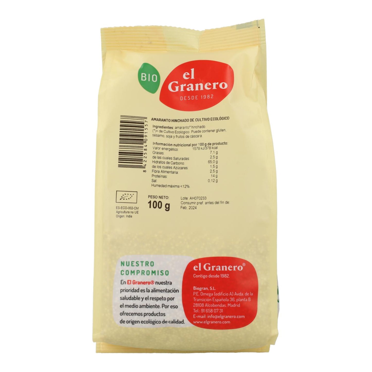 Amarantus dmuchany Bio El Granero 100 g