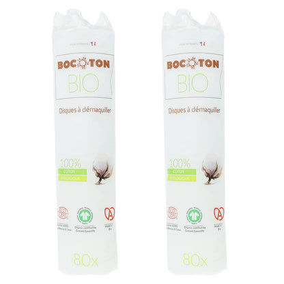 PROMO-pakket 2x biologische wattenschijfjes Bocoton 80 schijfjes