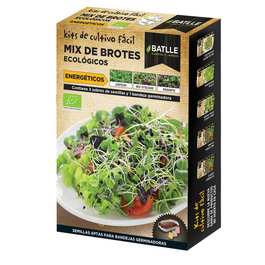 Organic energy sprout mix with Batlle germination tray