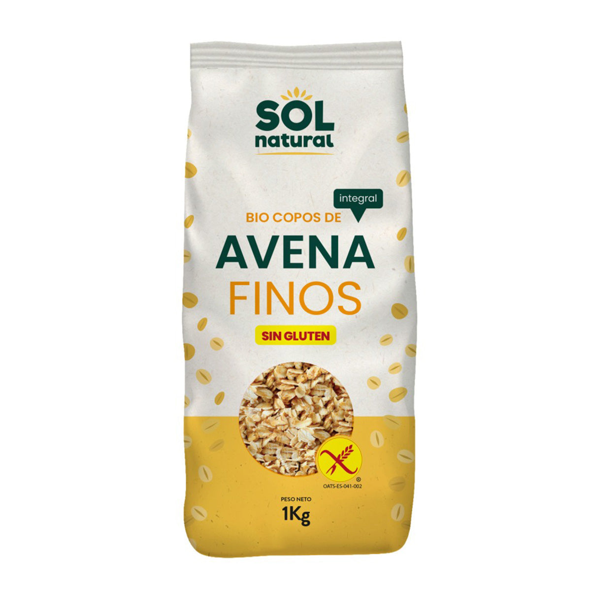 Glutenfreie Bio-Vollkornhaferflocken Sol Natural 1 kg