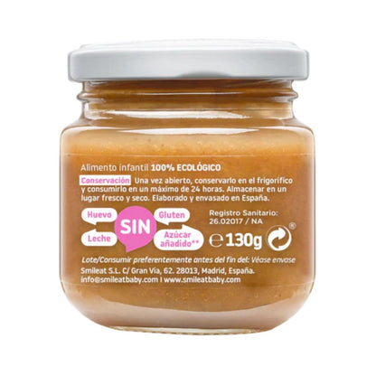 12er-Pack Smileat Bio-Gläschen Himbeere und Pfirsich, 130 g