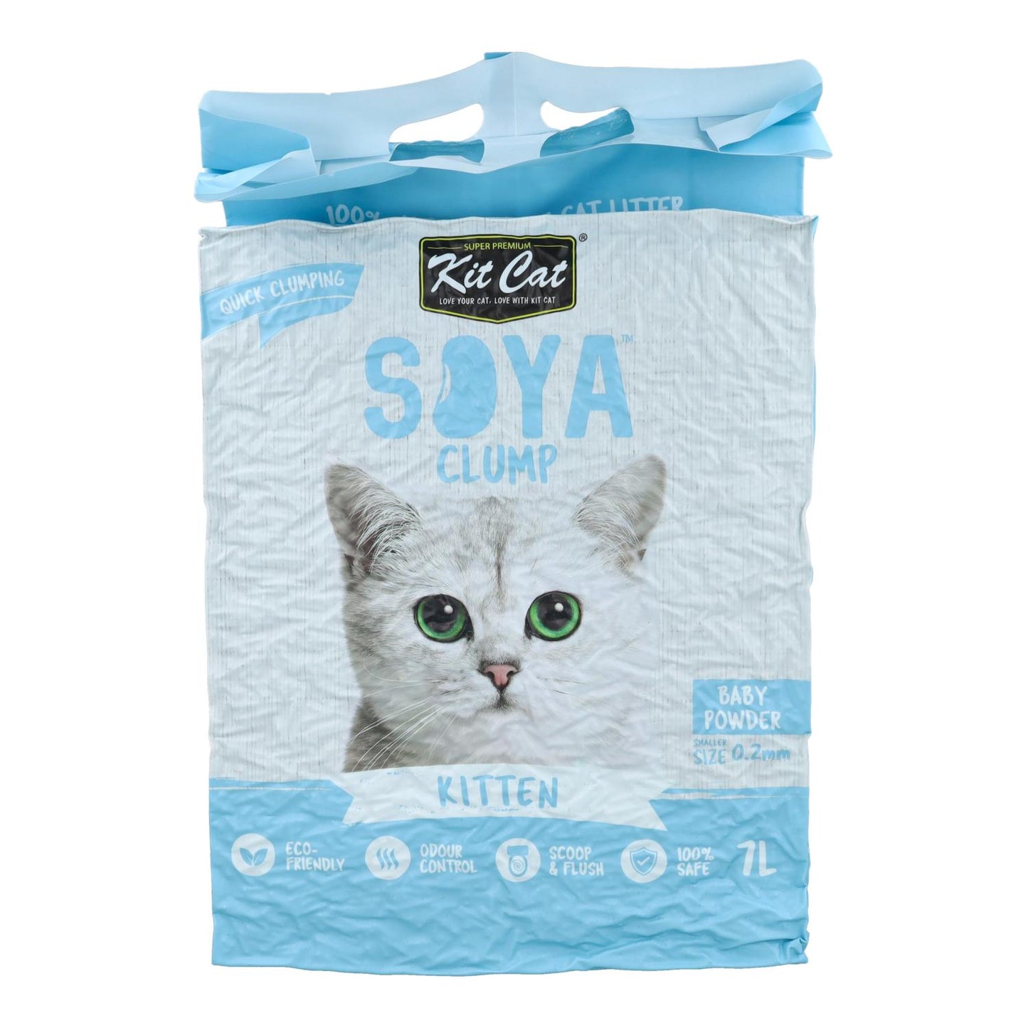 Katzenstreu-Set Eco SoyaClump – Kitten Baby Powder 7 l Katzenstreu