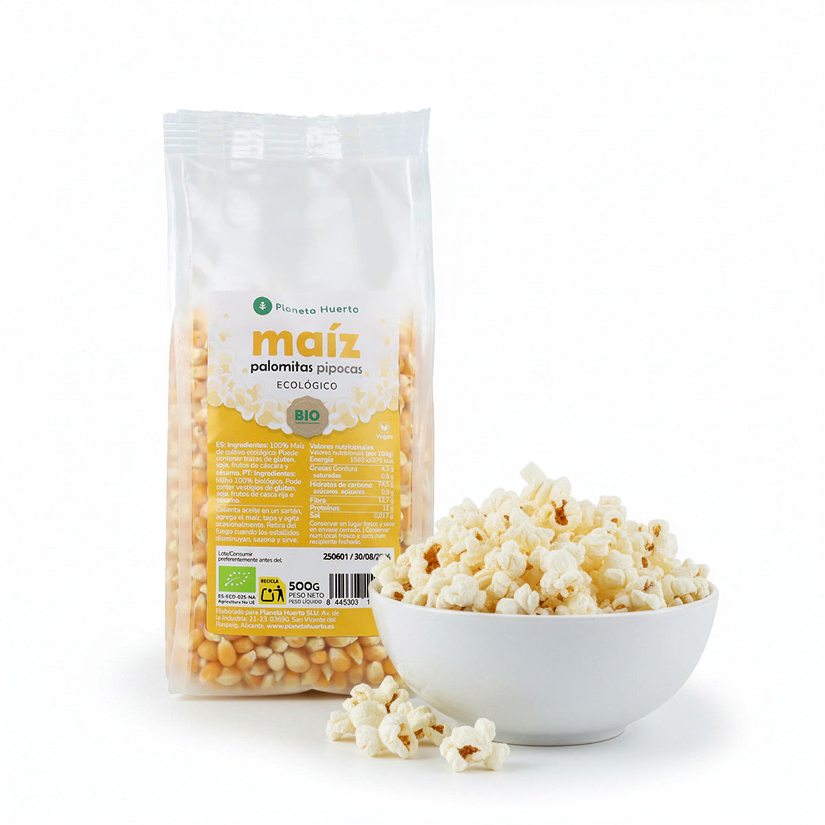 Popcorn per popcorn ECO Planeta Huerto 500 g