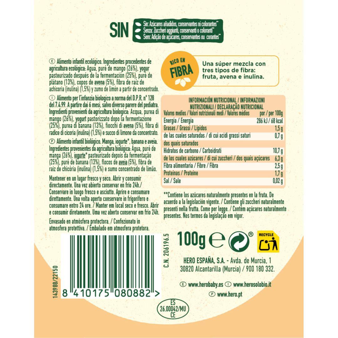 Bustina Nutri Flora al mango, yogurt, avena e banana 100 g Hero Solo