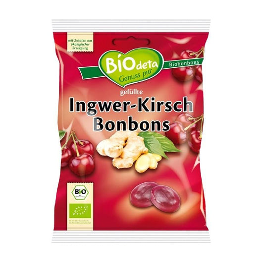 Cukierki z nadzieniem imbirowym i wiśniowym Biodeta 75 g