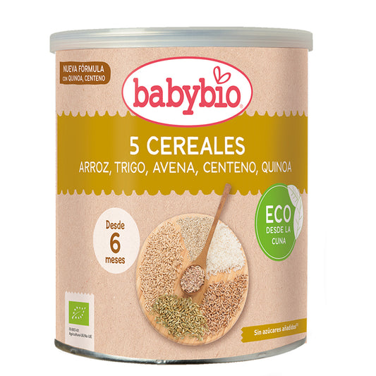 5-kornsgröt med ris, vete, havre, råg och quinoa Babybio 220 g