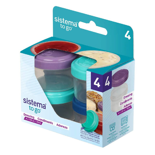 Pakket luchtdichte bakjes Dressing To Go-systeem 4x35 ml