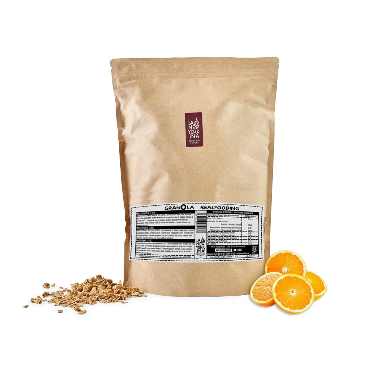 Granola con scorza d'arancia e datteri confezione Realfooding 1,5 Kg