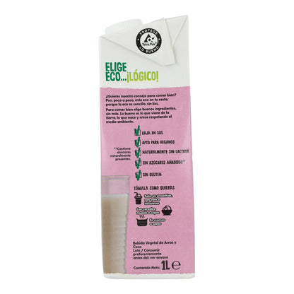 Napój roślinny z ryżu i kokosa Bio bez dodatku cukru, 1 l Koszyk ekologiczny