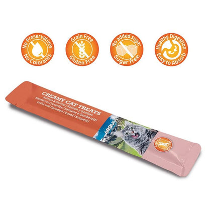 Creamy Cat Treats Snack crémeux au saumon et aux crevettes Arquivet 5x14 g
