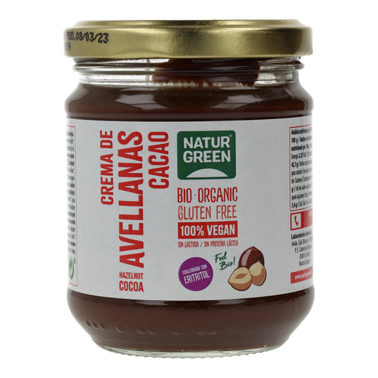 Haselnuss-Kakao-Creme mit reduziertem Zuckergehalt Naturgreen 200 g