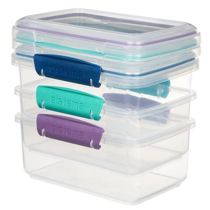 Packung luftdichte Behälter Sistema Klip It 3x1 l