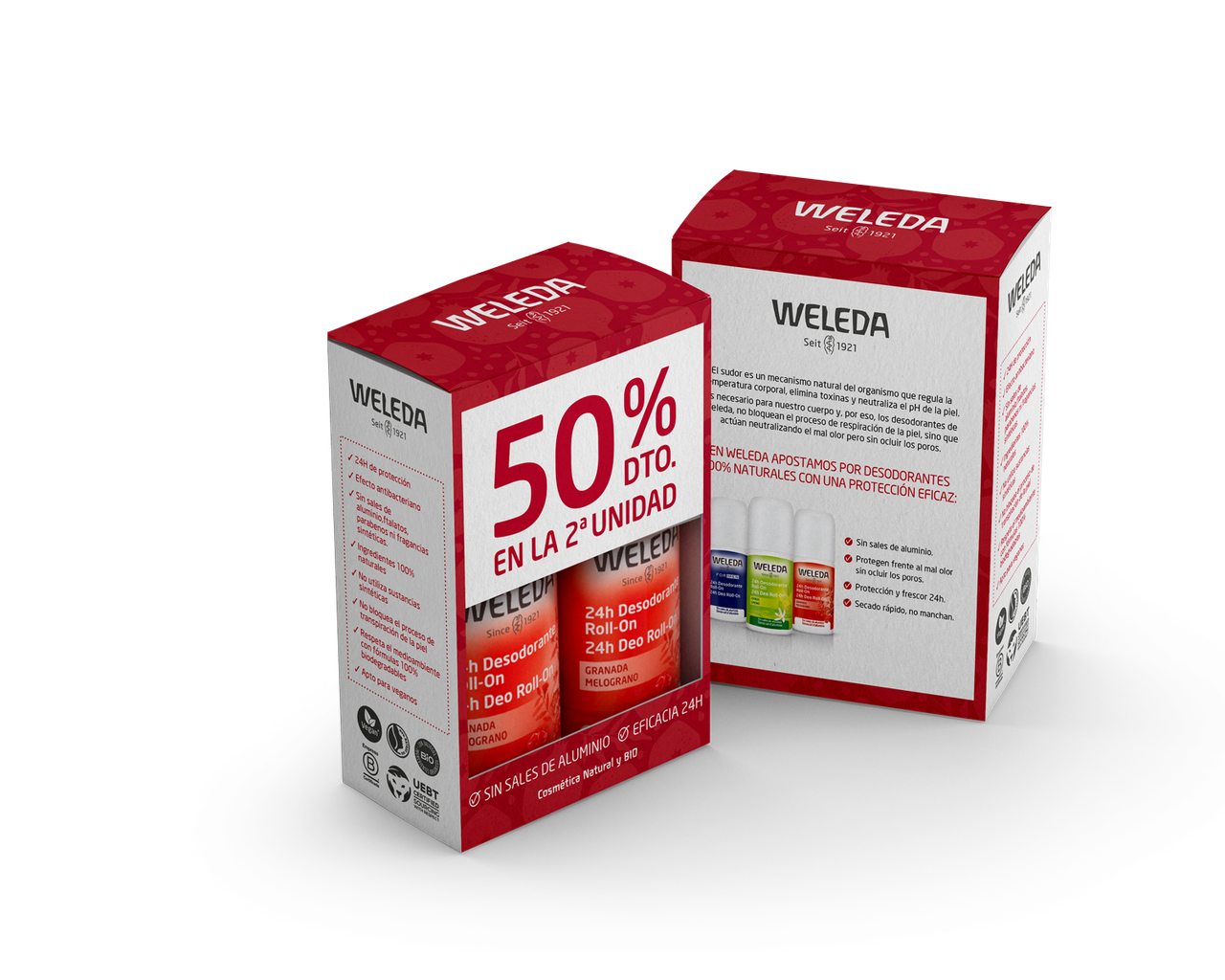 Deodorante roll-on doppio al melograno 50 ml Weleda