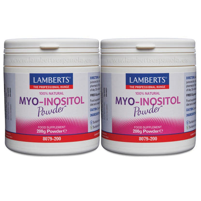 Opakowanie 2 MYO Inositol w proszku  Lamberts 200 g