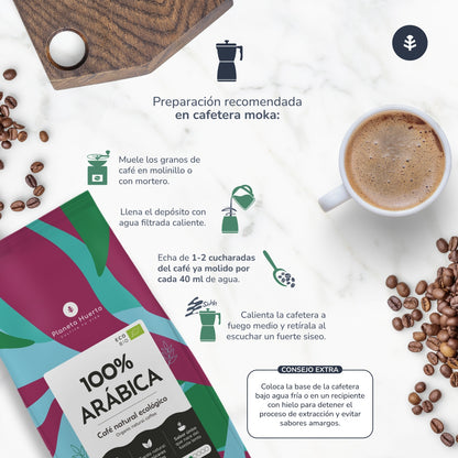 Pack 3x Eco 100% Arabica Kaffeebohnen Planeta Huerto 1 Kg