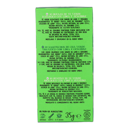 Tè verde lime e zenzero Bio Cupper 20 bustine