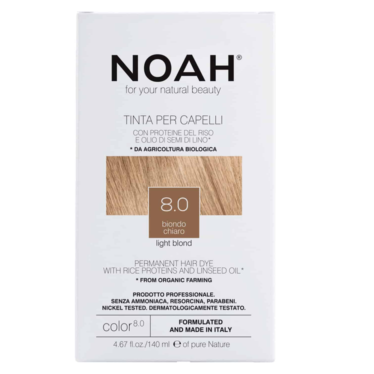 Tinta per capelli biondo chiaro Noah 140 ml (8.0)