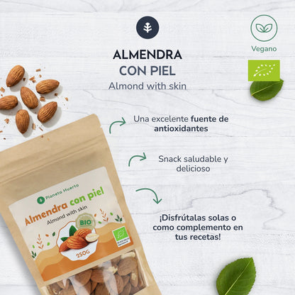 Natürliche Mandeln mit Haut ECO Planeta Huerto 250 g