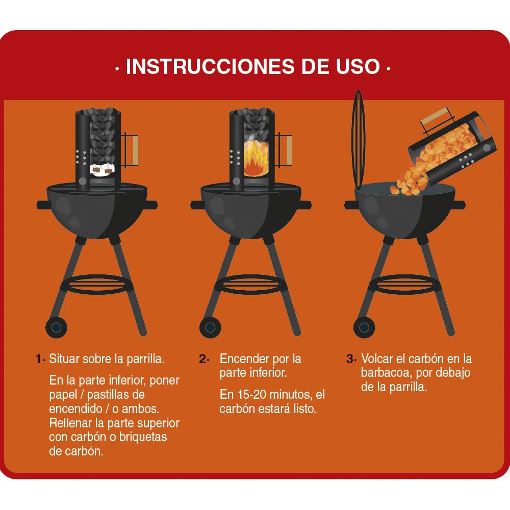 Okfuego charcoal lighter for barbecues