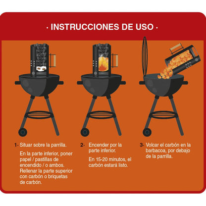 Okfuego charcoal lighter for barbecues