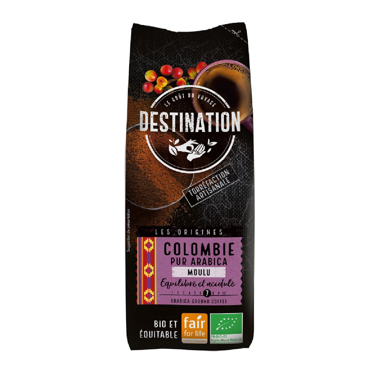 Gemalen koffie Colombia Kachalus BIO Destination 250 g