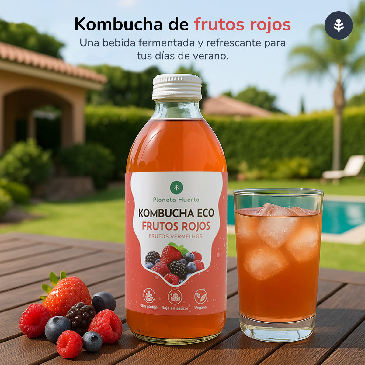 Kombucha ECO Rode vruchten Planet Orchard 330 ml
