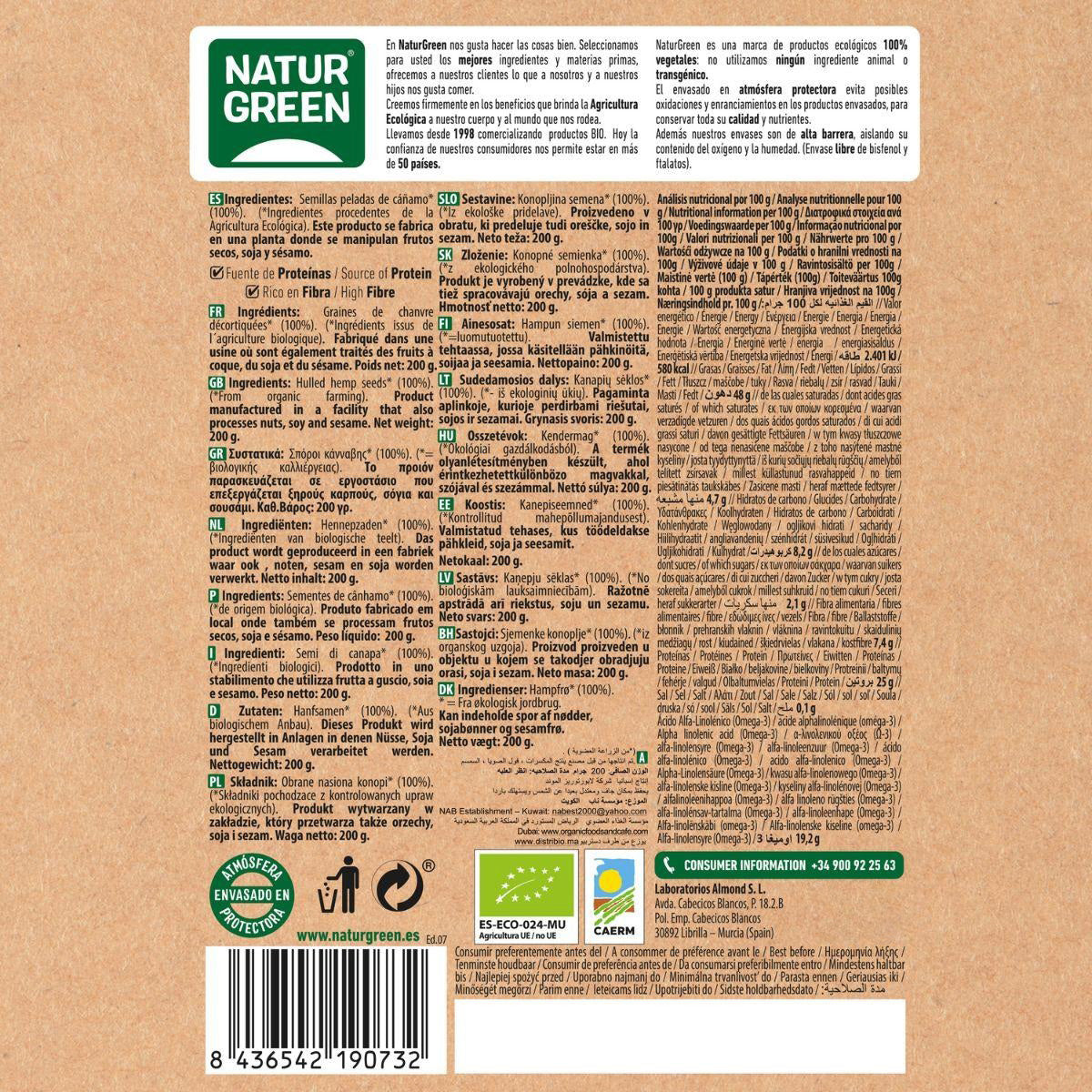 Naturgreen Geschälte Hanfsamen 400 g