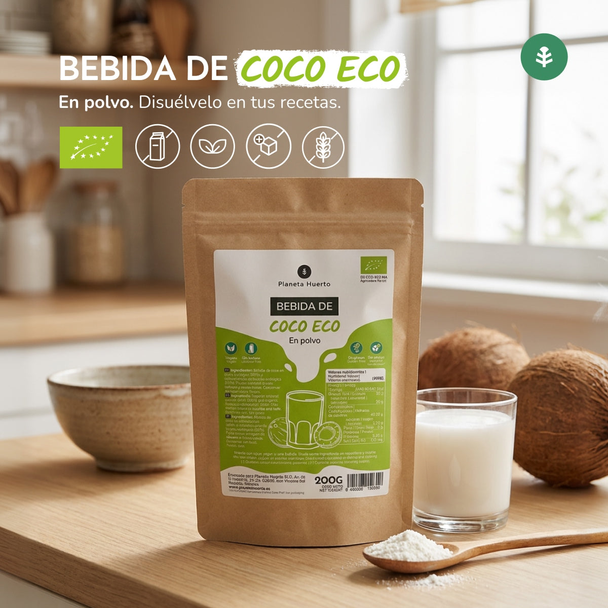 Bebida coco en polvo ECO Planeta Huerto 200 g