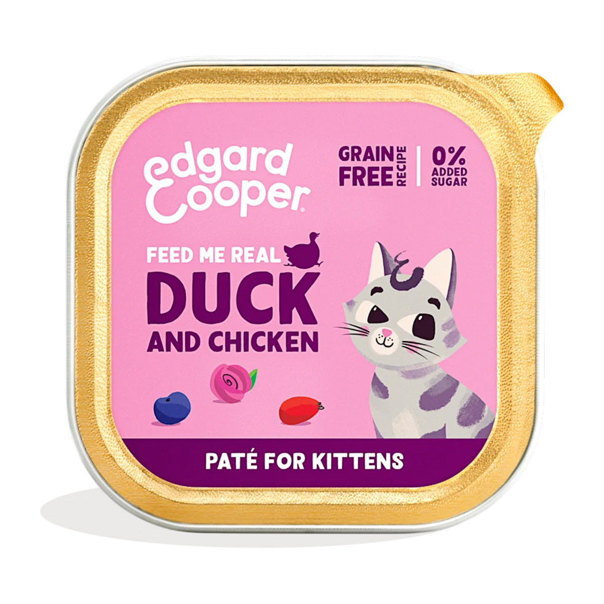 Nassfutter für Katzen Pastete Kitten Ente und Huhn Edgard & Cooper 85 g