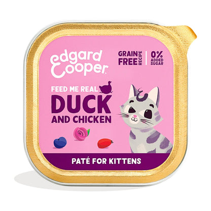 Nassfutter für Katzen Pastete Kitten Ente und Huhn Edgard & Cooper 85 g