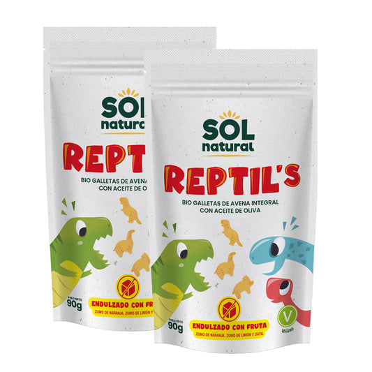 Pack of 2x Organic Oat and Fruit Biscuits for Children Sol Natural 90 g