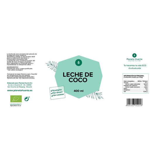 Concentrated coconut cream ECO Planeta Huerto 400 ml