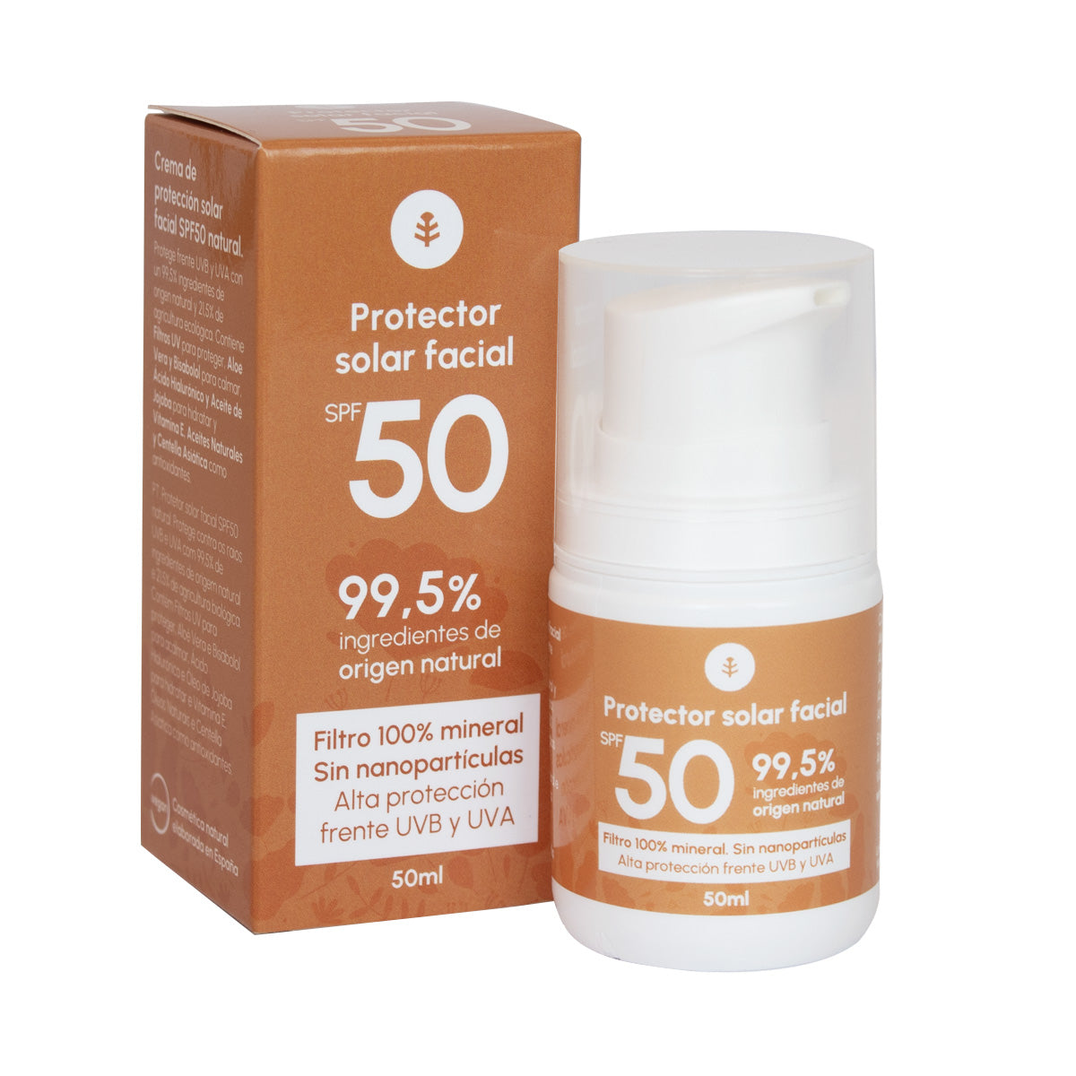 100 % mineralisk solkräm för ansiktet SPF50 Planeta Huerto 50 ml