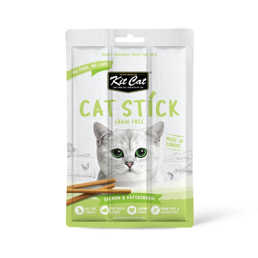 Kit Cat Cat Stick - Saumon & Katsuobushi 15 g Snack semi-humide pour chats