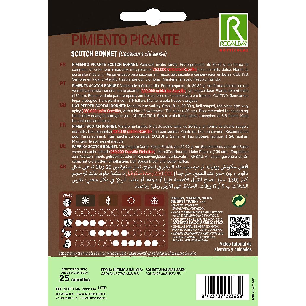 Frön av stark chili Scotch Bonnet Rocalba