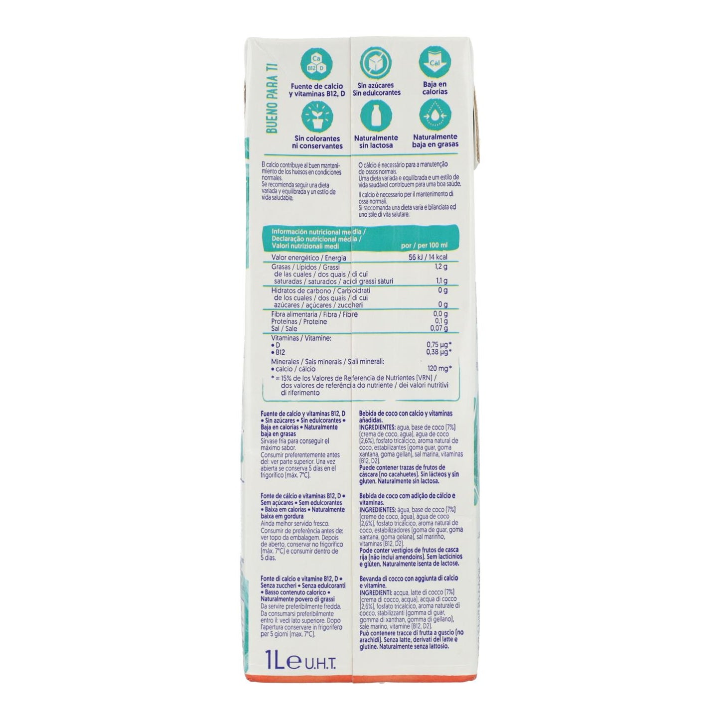 Packung mit 6 Einheiten Alpro zuckerfreies Kokosnussgetränk 1 Liter