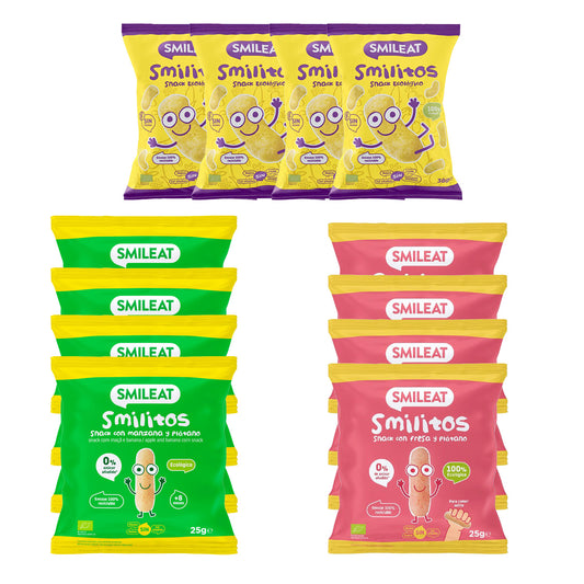 Confezione da 12 Mix Smilitos Gusanitos ECO Smileat 25 g
